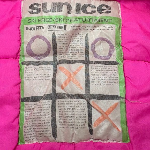Vintage Sun Ice Girls 6 Winter Ski Jacket Colour Block 80s Vibrant Bright Winter - Picture 6 of 12